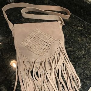 Suede cross body bag